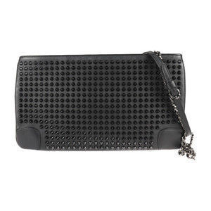 Christian Louboutin Loubiposh Ruby Posh Clutch Bag Leather Black